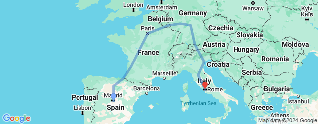 Tour route map