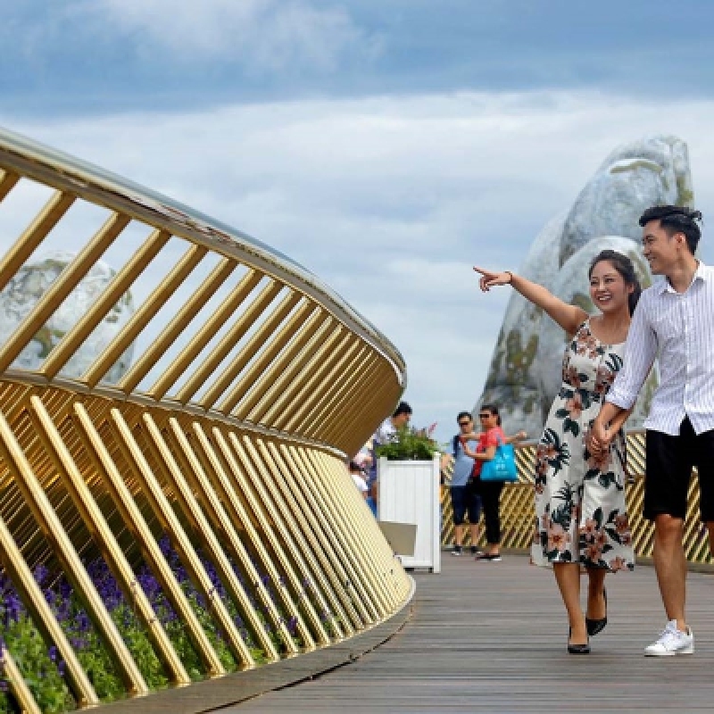 Ba Na Hills Full-Day Highlights Golden Bridge French Village Group Tour 2
