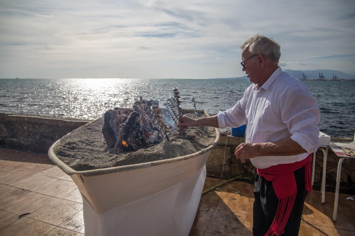 Sardines Skewers "Espetos" in Malaga Beach