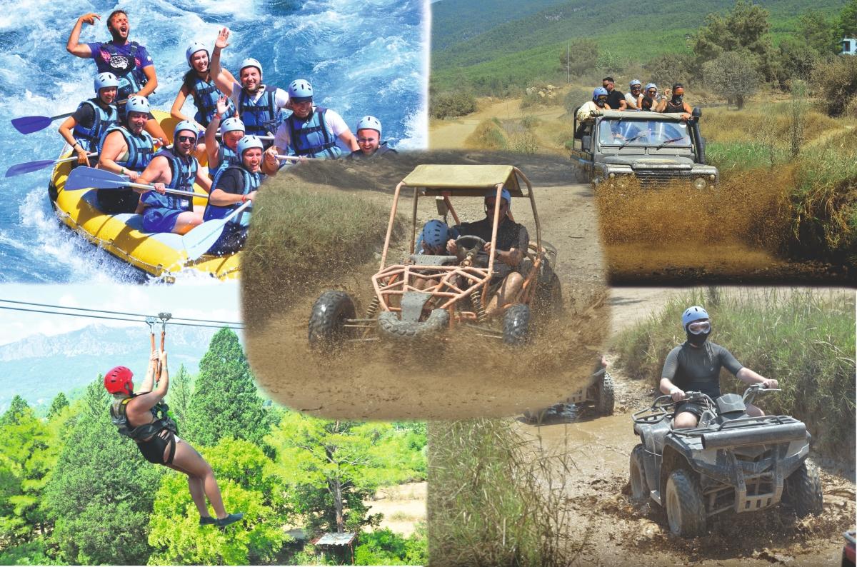 Side/Antalya: Jeep, Buggy, Rafting & Zipline Tour with lunch Side/Antalya: Jeep, Buggy, Rafting & Zipline Tour with lunch