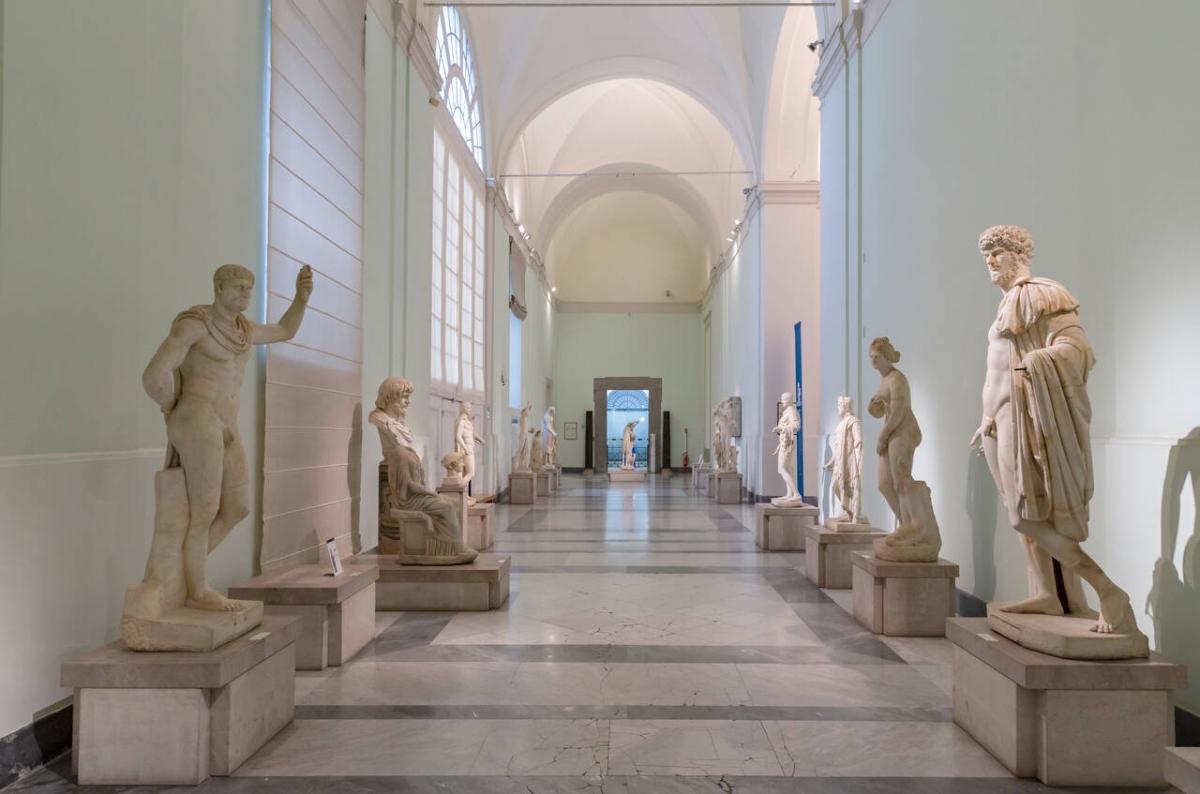 Entrance to the National Archaeological Museum of Naples with Pemcards Postcard Entrance to the National Archaeological Museum of Naples with Pemcards Postcard