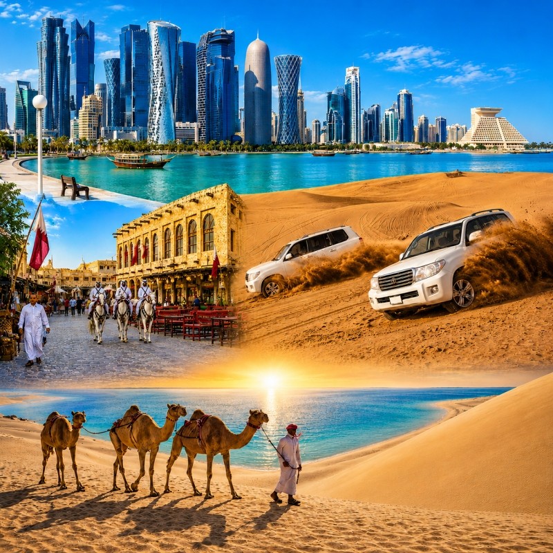 Doha: Private City Tour & Desert Safari Combo with Inland Sea in Luxury 4X4 1