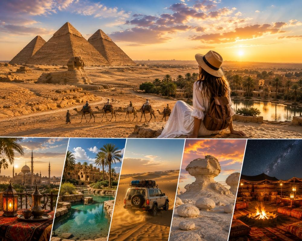6 Days Cairo & Bahariya Oasis Desert Adventure | Pyramids, White Desert & Safari 6 Days Cairo & Bahariya Oasis Desert Adventure | Pyramids, White Desert & Safari