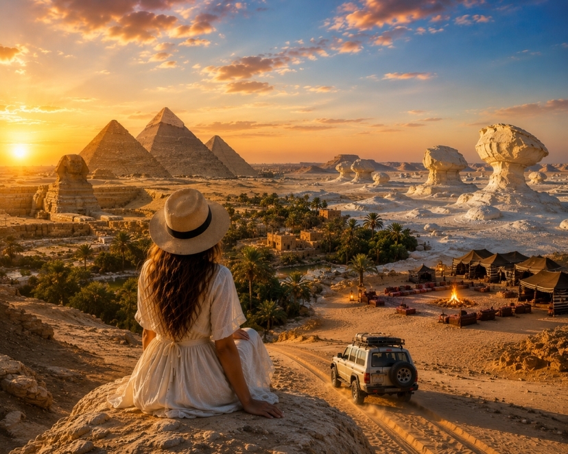 6 Days Cairo & Bahariya Oasis Desert Adventure | Pyramids, White Desert & Safari 2