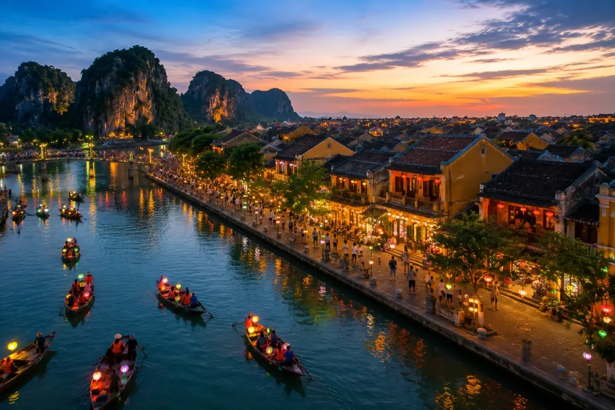 Marble Mountains & Hoi An Ancient Town Evening Tour from Da Nang Marble Mountains & Hoi An Ancient Town Evening Tour from Da Nang