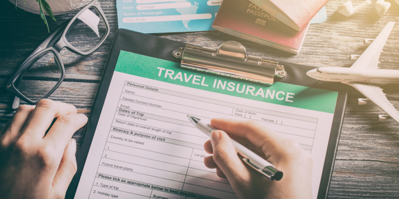 Travel insurance protection concept